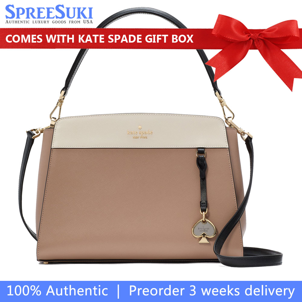 Kate Spade Madison Medium Top Handle Satchel Toasted Hazelnut Multi # KK286