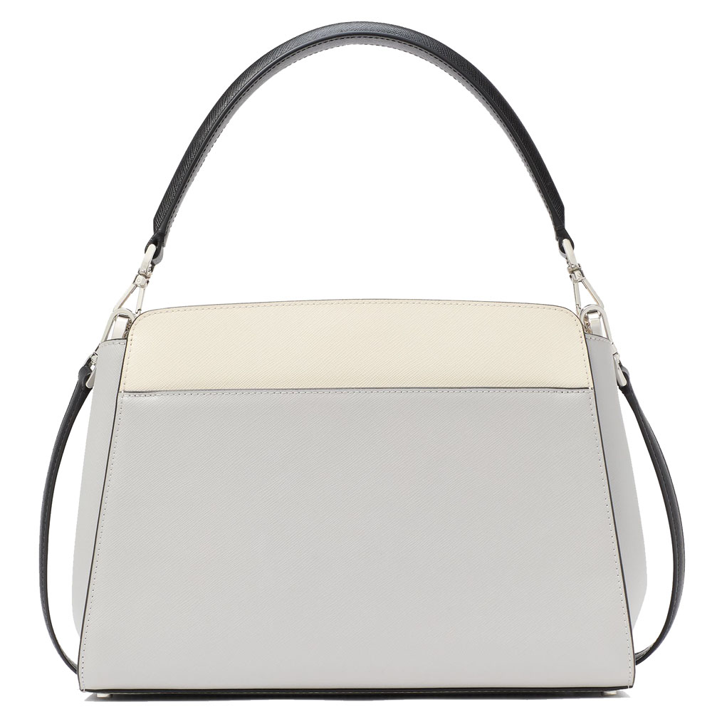 Kate Spade Madison Medium Top Handle Satchel Platinum Grey Multi # KK286