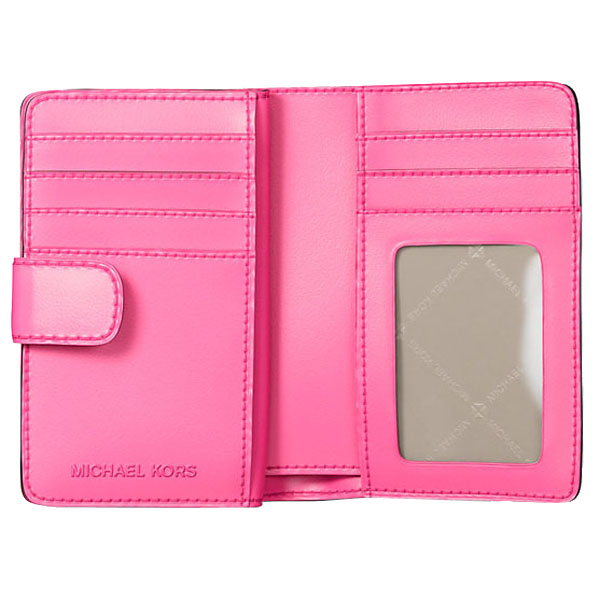 Michael Kors Jet Set Medium Floral Print Bi-Fold Wallet Dragonfruit # 35S5STVF6Y