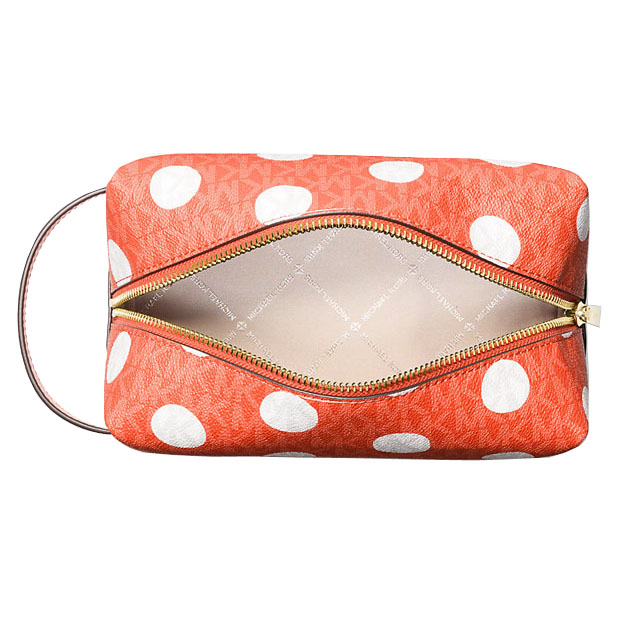 Michael Kors Jet Set Polka Dot Signature Logo Travenuel Kit Red Clay # 35S5GTFN2N