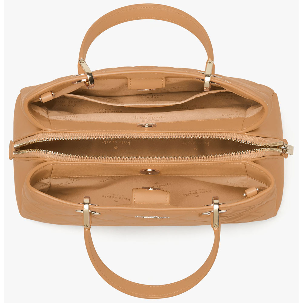 Kate Spade Crossbody Bag Sling Carey Smooth Quilted Sullivan Satchel Tiramisu Mousse # KH227