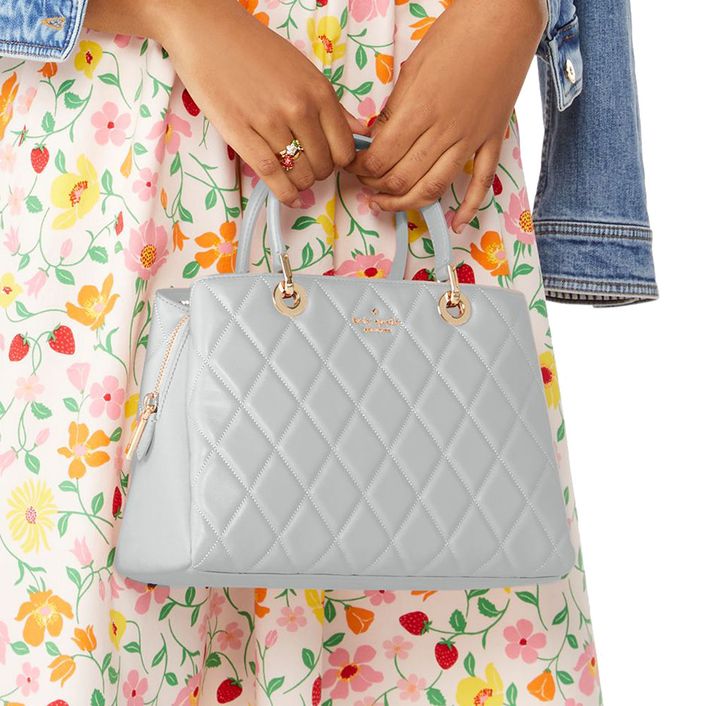 Kate Spade Crossbody Bag Sling Carey Smooth Quilted Sullivan Satchel Stone Path # KH227