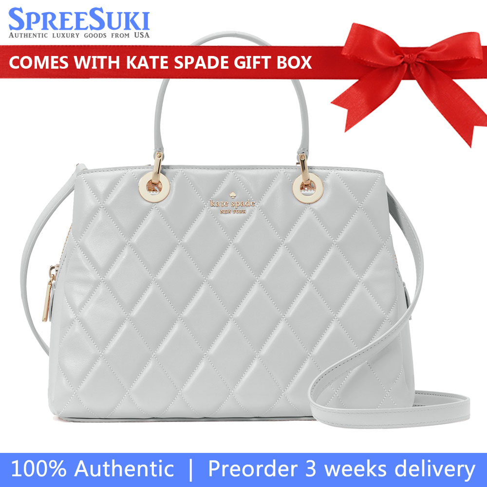 Kate Spade Crossbody Bag Sling Carey Smooth Quilted Sullivan Satchel Stone Path # KH227