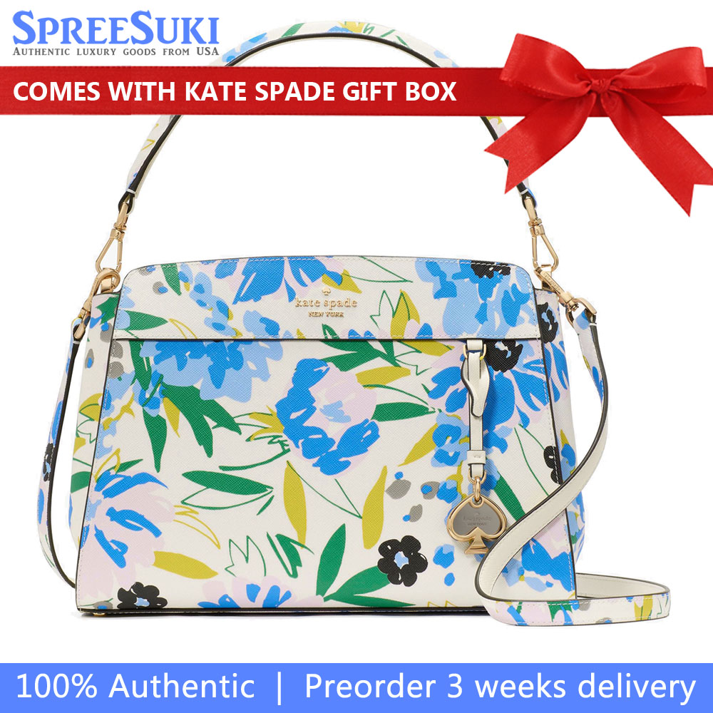 Kate Spade Madison Floral Medium Top Handle Satchel Cream Multi # KK967