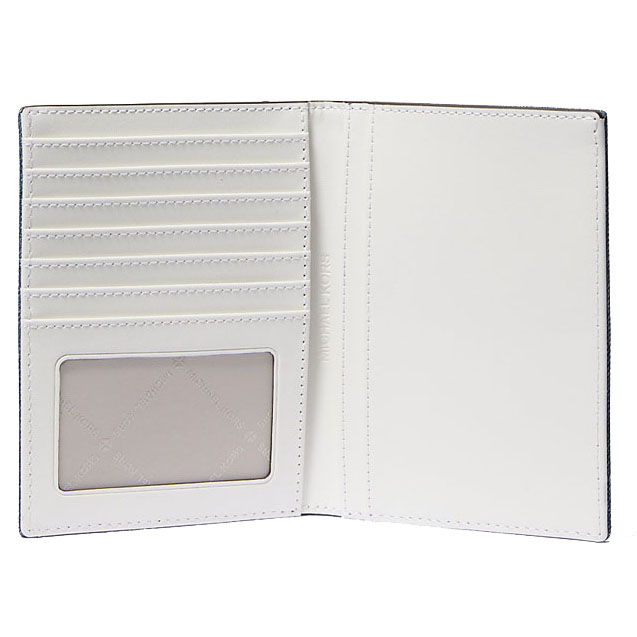 Michael Kors Jet Set Travenuel Medium Embellished Denim Passport Case Denim # 35R5STVN8C