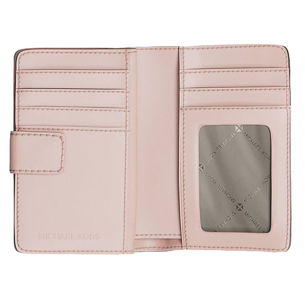 Michael Kors Jet Set Medium Signature Logo Bi-Fold Wallet Powder Blush # 35S3GTVF6O
