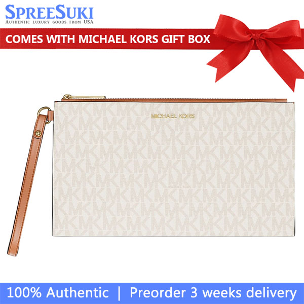 Michael Kors Jet Set Large Travel Wristlet Wallet Vanilla # 35T4GTVW3B