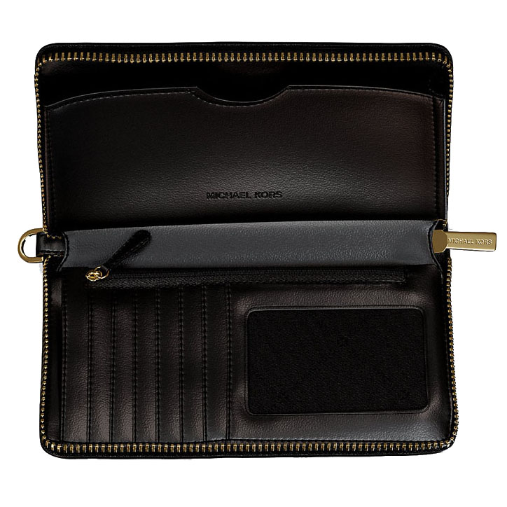 Michael Kors Jet Set Large Signature Logo Smartphone Wallet Black # 35F8STVW9B