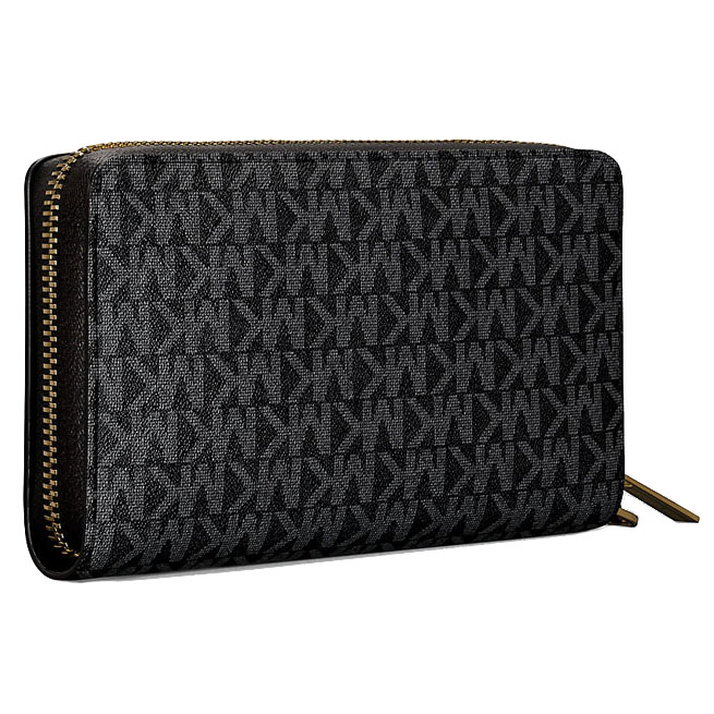Michael Kors Jet Set Large Signature Logo Smartphone Wallet Black # 35F8STVW9B