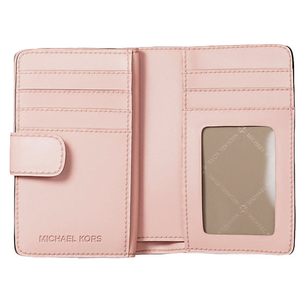 Michael Kors Jet Set Medium Floral Print Bi-Fold Wallet Powder Blush # 35S5GTVF6Y
