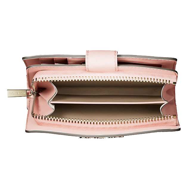 Michael Kors Jet Set Medium Floral Print Bi-Fold Wallet Powder Blush # 35S5GTVF6Y