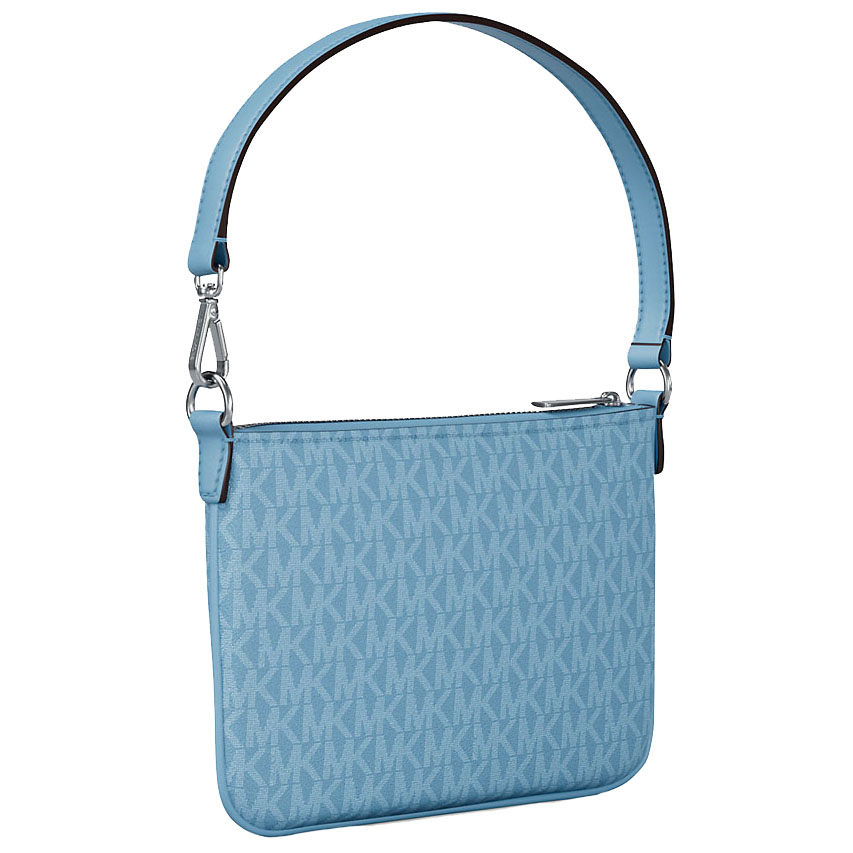 Michael Kors Jet Set Small Signature Logo Convertible Wristlet Light Sky # 35T5STVW5B