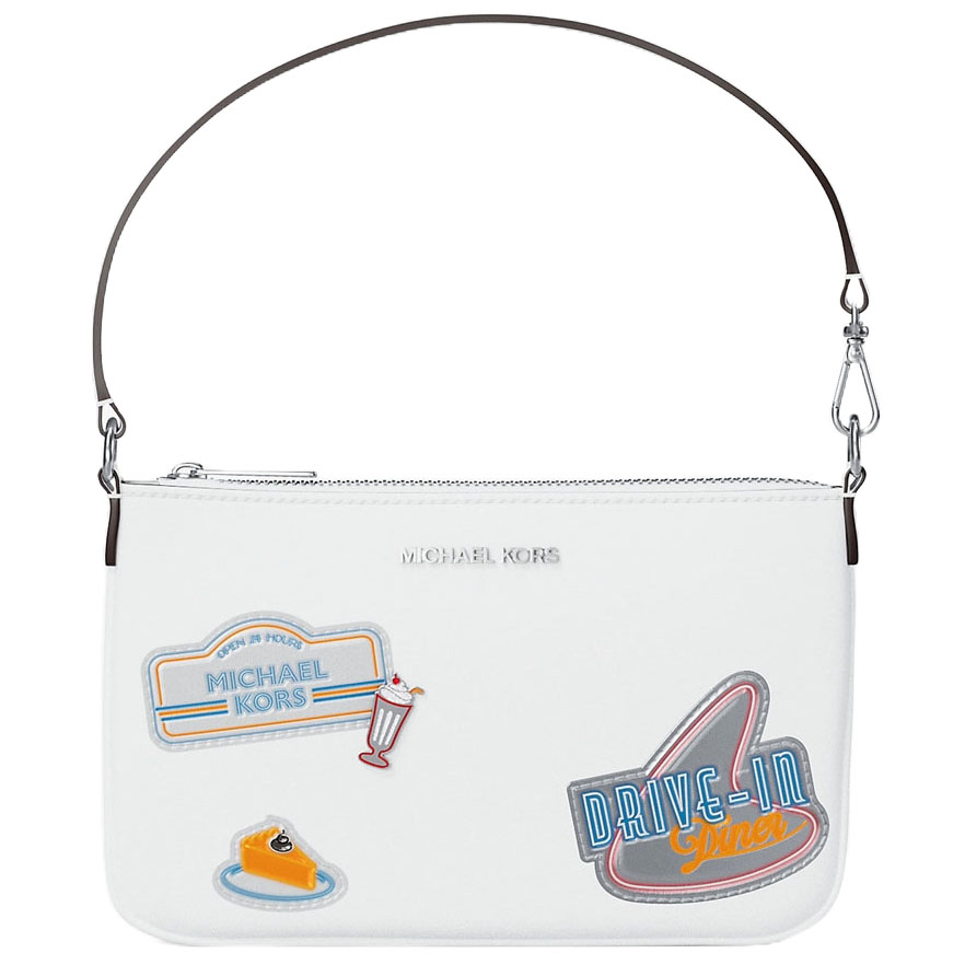 Michael Kors Jet Set Embellished Convertible Wristlet Optic White # 35T5STVW5I