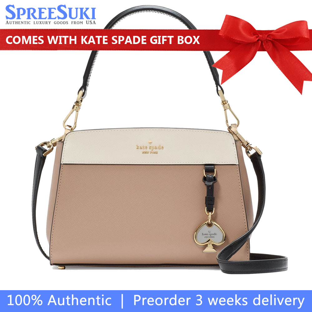 Kate Spade Madison Small Top Handle Satchel Toasted Hazelnut Multi # KK284