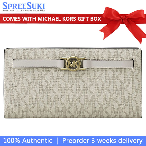 Michael Kors Reed Large Signature Logo Wallet Lt Crm Multi # 35F4G6RE3B