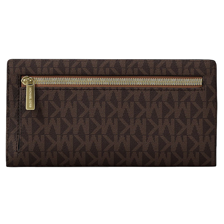 Michael Kors Reed Large Signature Logo Wallet Brown # 35F4G6RE3B