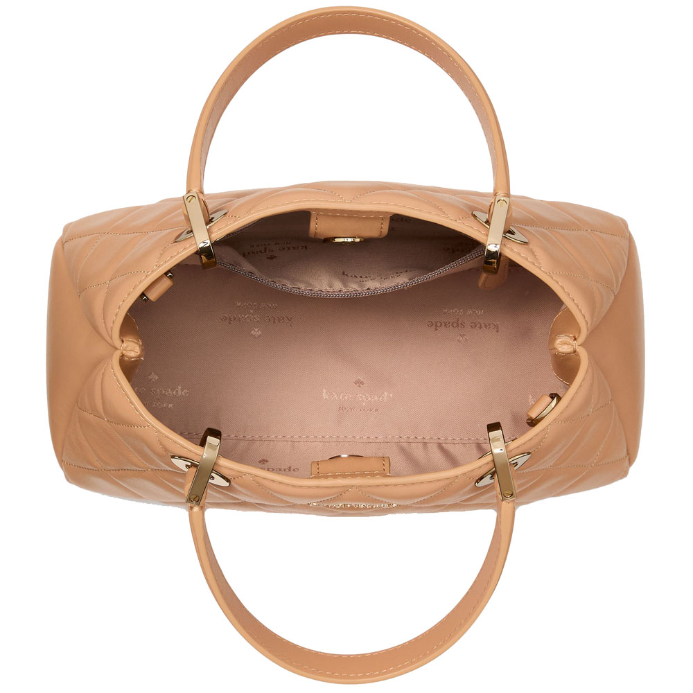 Kate Spade Carey Small Quilted Sullivan Satchel Tiramisu Mousse # KI849