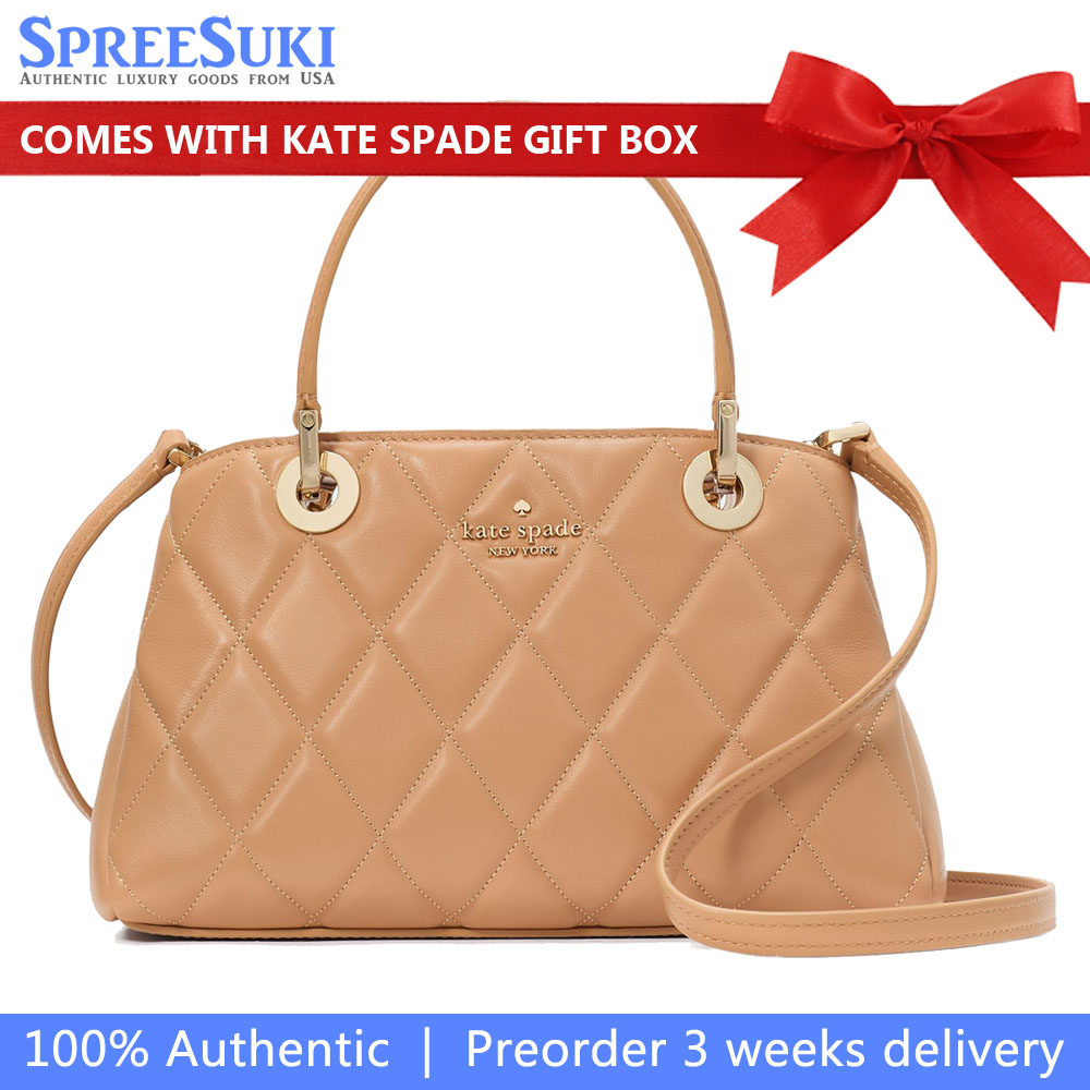 Kate Spade Carey Small Quilted Sullivan Satchel Tiramisu Mousse # KI849
