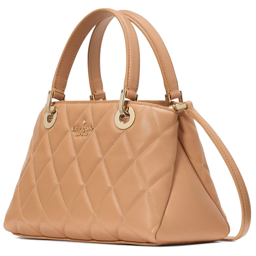 Kate Spade Carey Small Quilted Sullivan Satchel Tiramisu Mousse # KI849