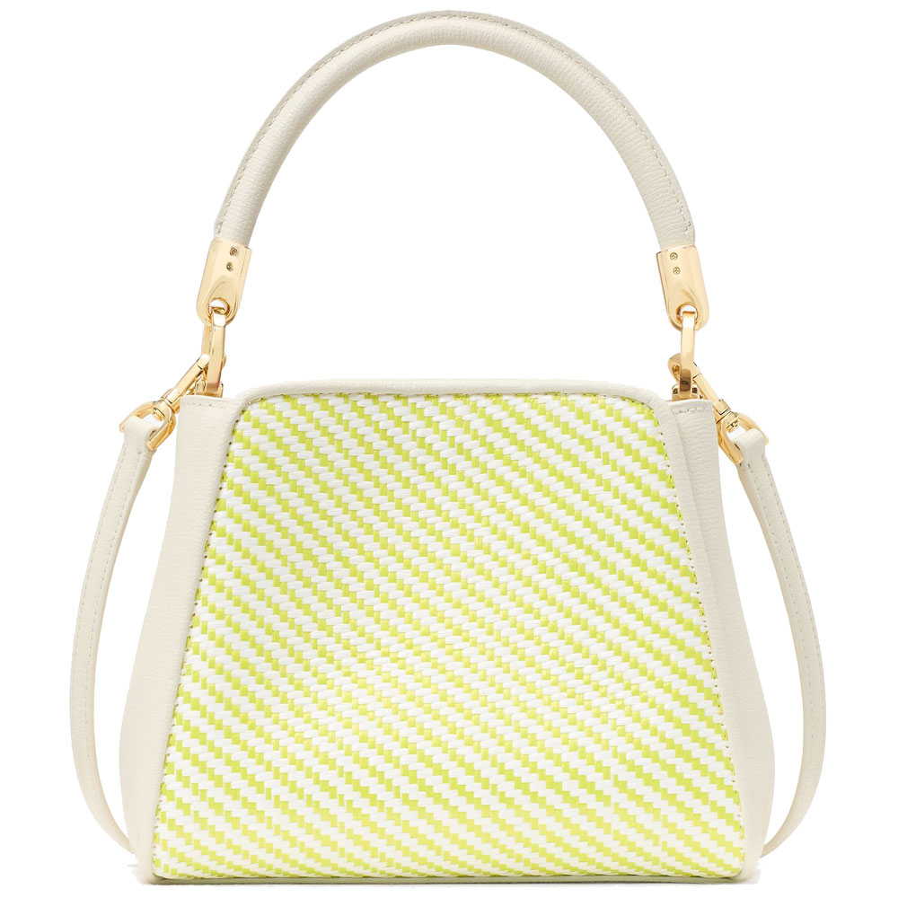Kate Spade Phoebe Straw Small Top Handle Bag Lime Slushy Multi # KL046