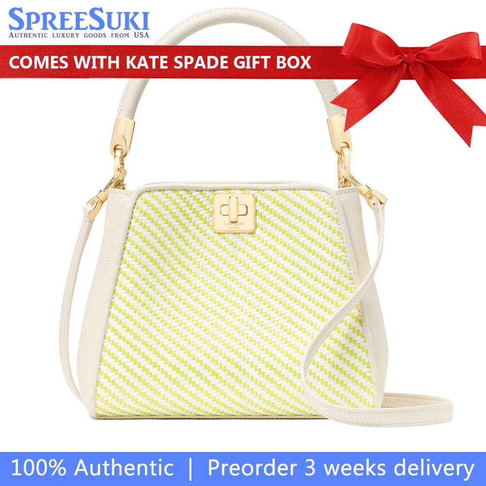 Kate Spade Phoebe Straw Small Top Handle Bag Lime Slushy Multi # KL046