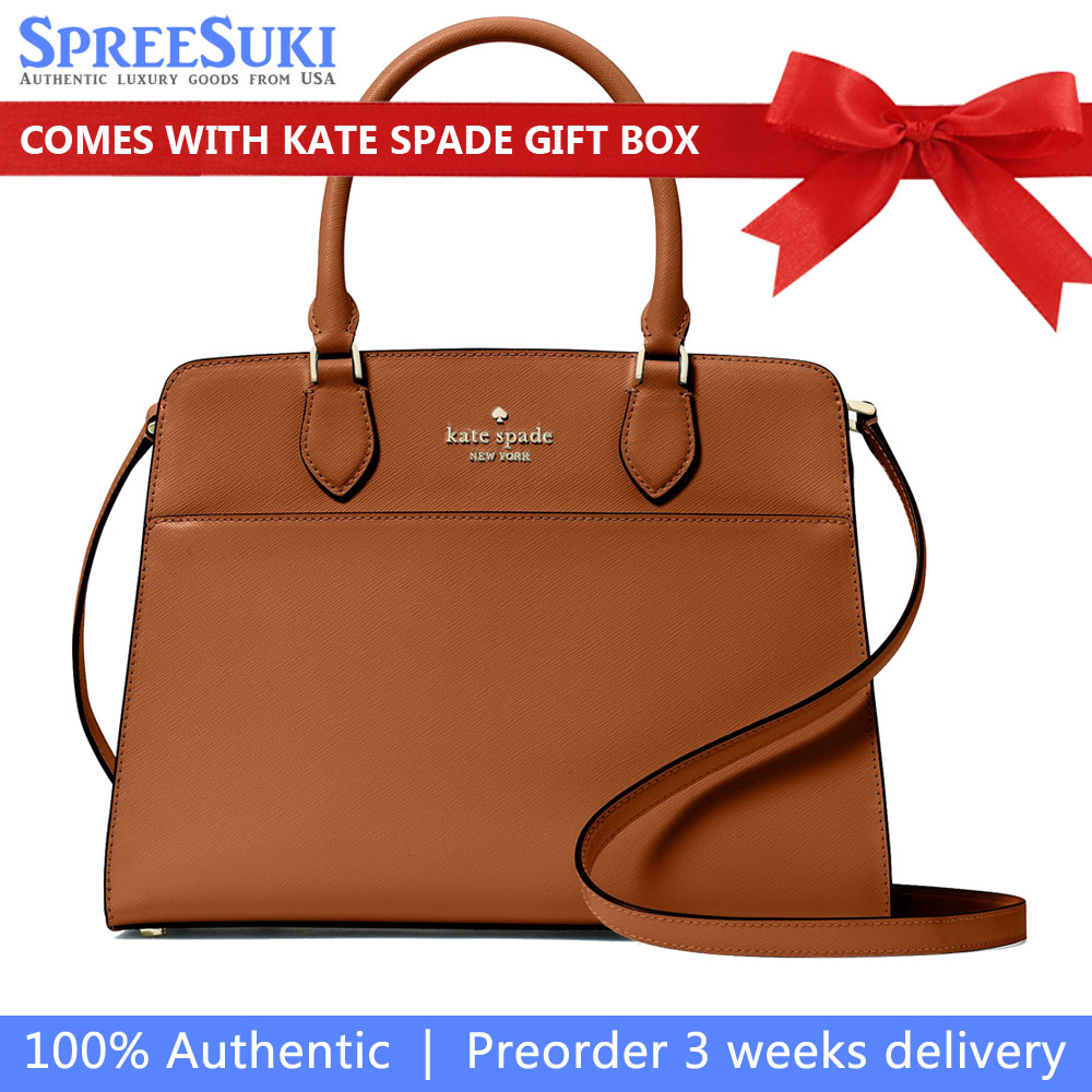 Kate Spade Crossbody Bag Sling Madison Saffiano Leather Medium Satchel Cavern Clay # KC436