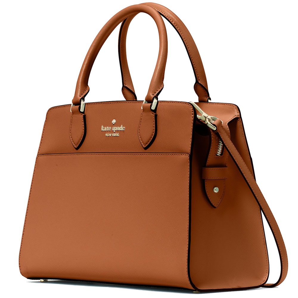 Kate Spade Crossbody Bag Sling Madison Saffiano Leather Medium Satchel Cavern Clay # KC436