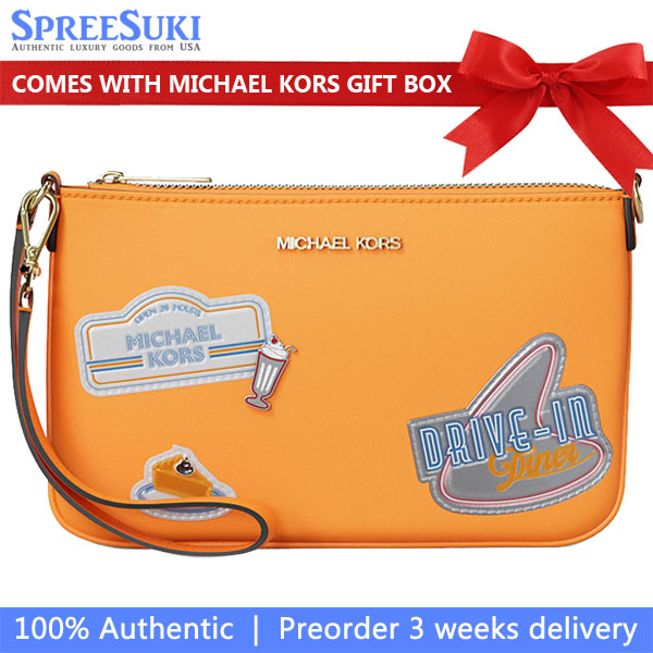 Michael Kors Jet Set Small Embellished Convertible Wristlet Pop Orange # 35T5GTVW5I