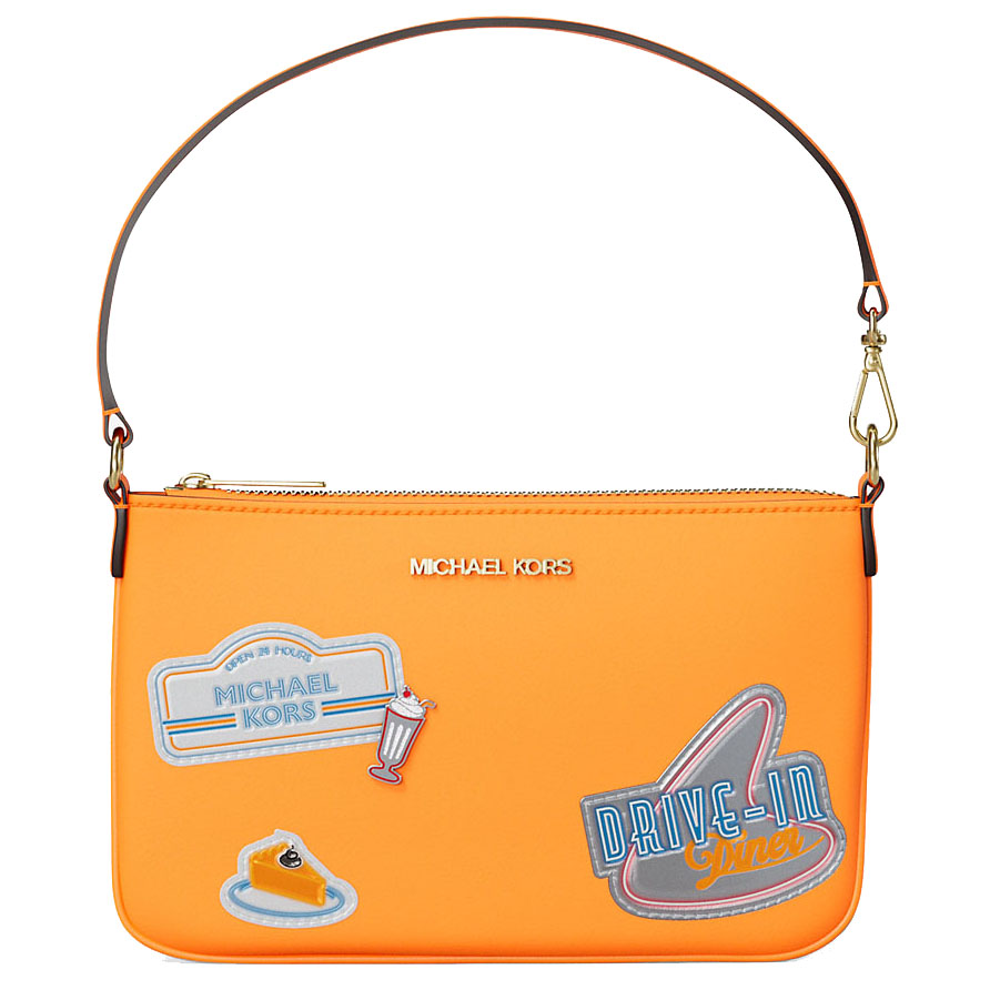 Michael Kors Jet Set Small Embellished Convertible Wristlet Pop Orange # 35T5GTVW5I
