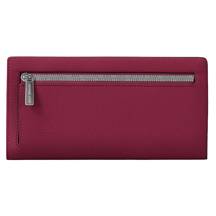 Michael Kors Reed Large Pebbled Leather Wallet Dk Raspberry # 35F4S6RE3L