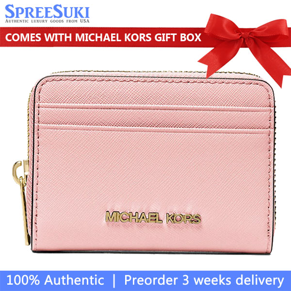 Michael Kors Jet Set Travenuel Medium Saffiano Leather Wallet Powder Blush # 35H8GTVZ1L