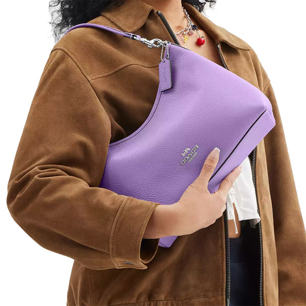 Coach Laurel Shoulder Bag Silver Iris # CR148