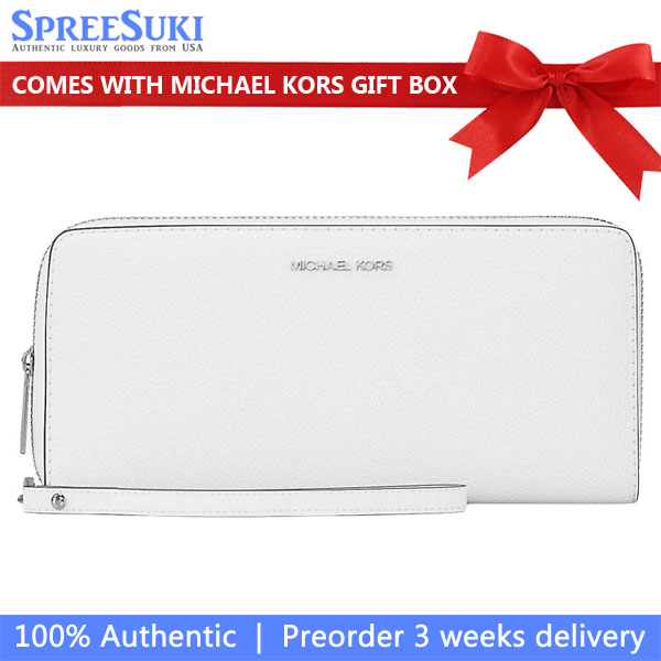Michael Kors Large Pebbled Leather Continental Wallet Optic White # 35F7STVE7L