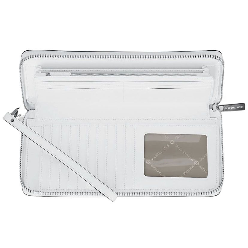 Michael Kors Large Pebbled Leather Continental Wallet Optic White # 35F7STVE7L