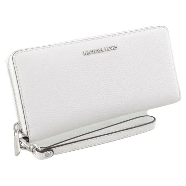Michael Kors Large Pebbled Leather Continental Wallet Optic White # 35F7STVE7L
