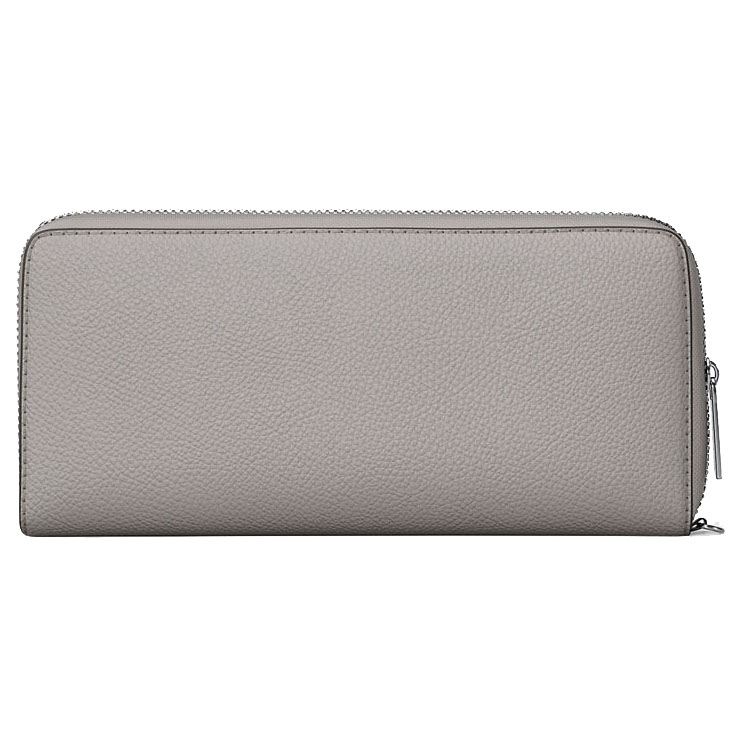 Michael Kors Large Pebbled Leather Continental Wallet Pearl Grey # 35F7STVE7L