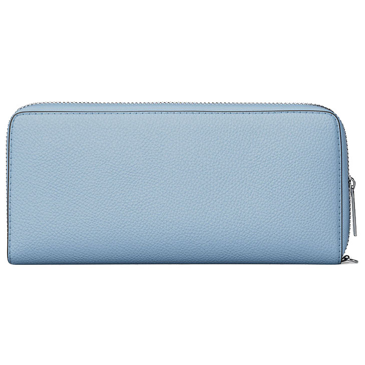 Michael Kors Large Pebbled Leather Continental Wallet Light Sky # 35F7STVE7L