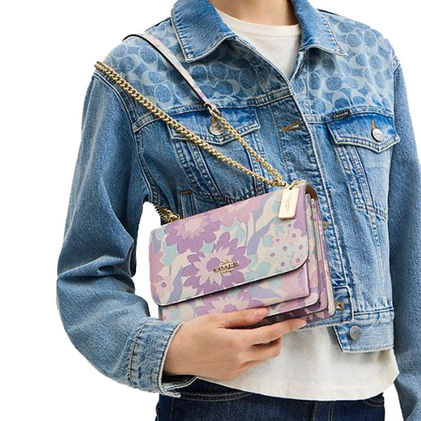 Coach Klare Crossbody Bag With Floral Print Ivory Multi # CBM06