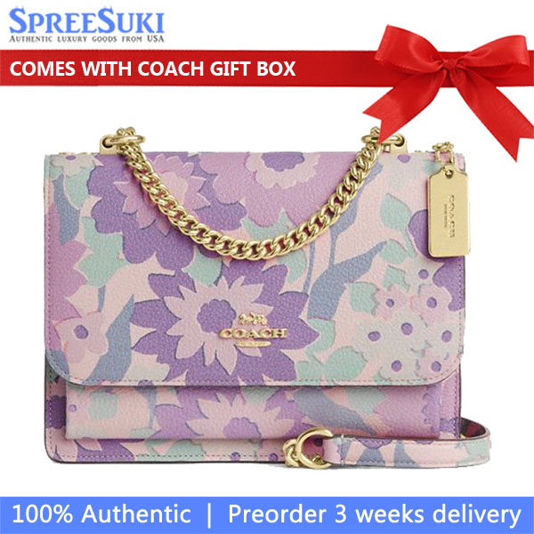 Coach Klare Crossbody Bag With Floral Print Ivory Multi # CBM06