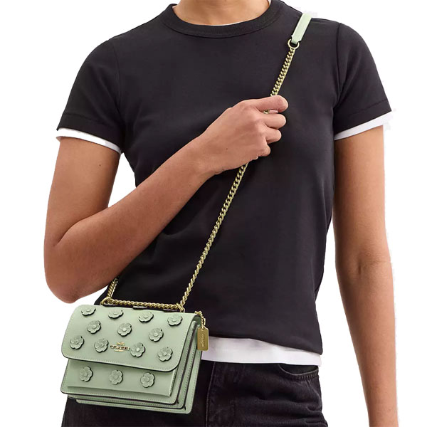 Coach Mini Klare Crossbody Bag With Floral Applique Light Pistachio # CAK00