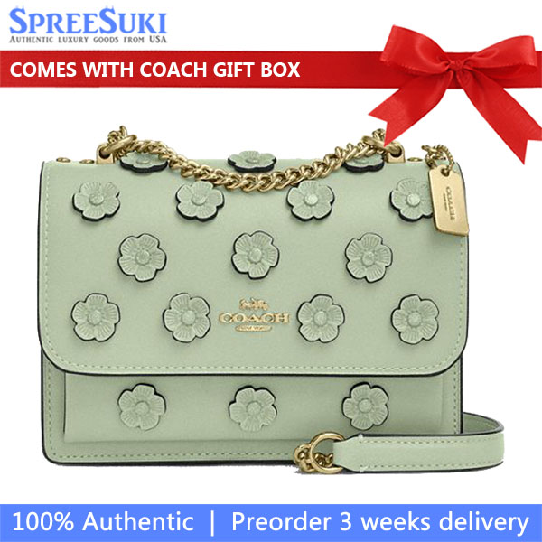 Coach Mini Klare Crossbody Bag With Floral Applique Light Pistachio # CAK00