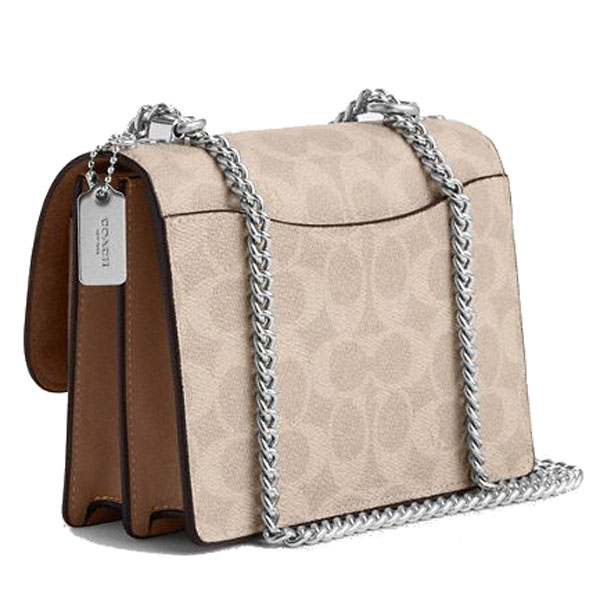 Coach Mini Klare Crossbody Bag In Signature Canvas Silver Sand Taupe # CW206