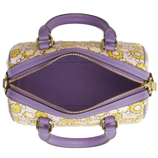 Coach Mini Rowan Crossbody Bag With Floral Print Lilac Multi # CBM69
