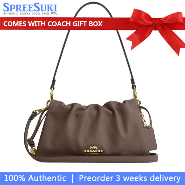 Coach Faye Shoulder Bag With Ruching Dark Stone # CV529