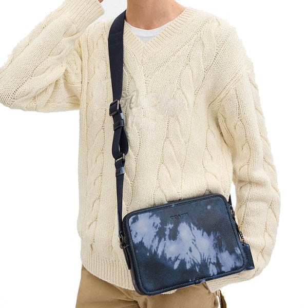 Coach Charter Crossbody Bag 24 With Tie Dye Print Midnight Navy Multi # CU093