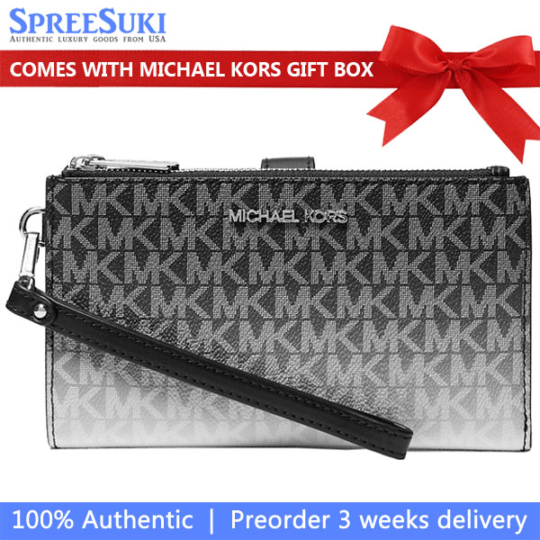 Michael Kors Jet Set Large Ombré Signature Logo Wristlet Black # 35R5STVW3V