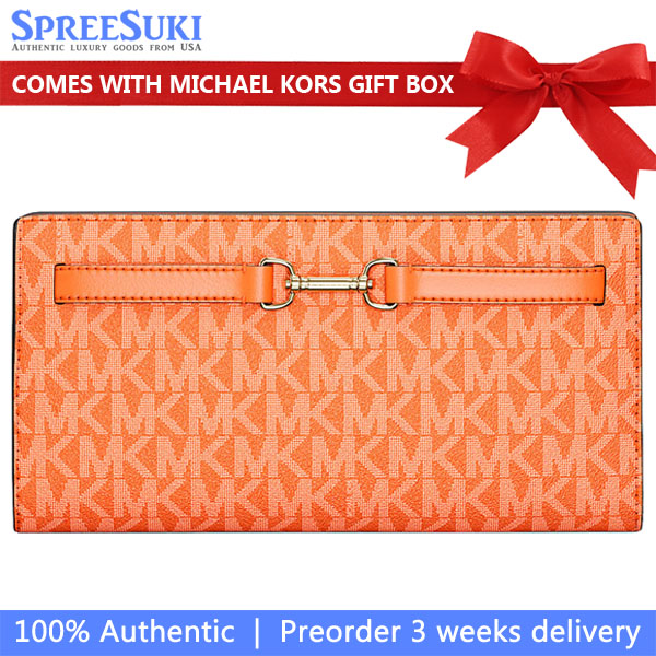 Michael Kors Carson Large Signature Logo Wallet Red Clay # 35S5G2ZE3V
