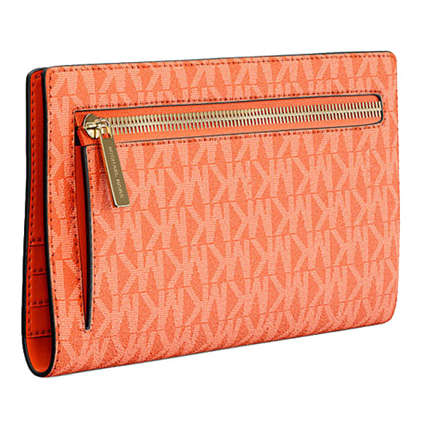 Michael Kors Carson Large Signature Logo Wallet Red Clay # 35S5G2ZE3V