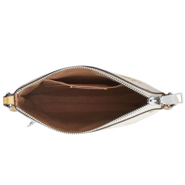 Coach Mini Rowan File Bag With Floral Print Silver Chalk Multi # CAQ08