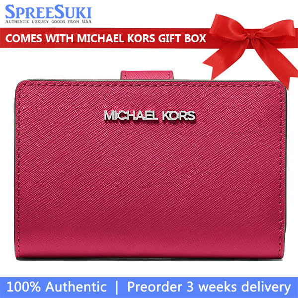 Michael Kors Medium Saffiano Leather Wallet Dk Raspberry # 35R4STVF6L